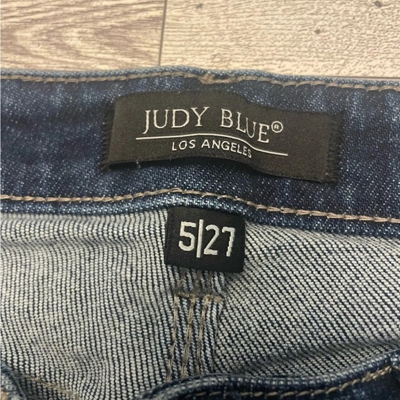 NWOT Judy Blue Straight High Rise Crop Slit Raw Hem Jeans Size 5/27 stretch - Picture 4 of 10